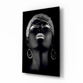 Silver Woman Glass Wall Art.